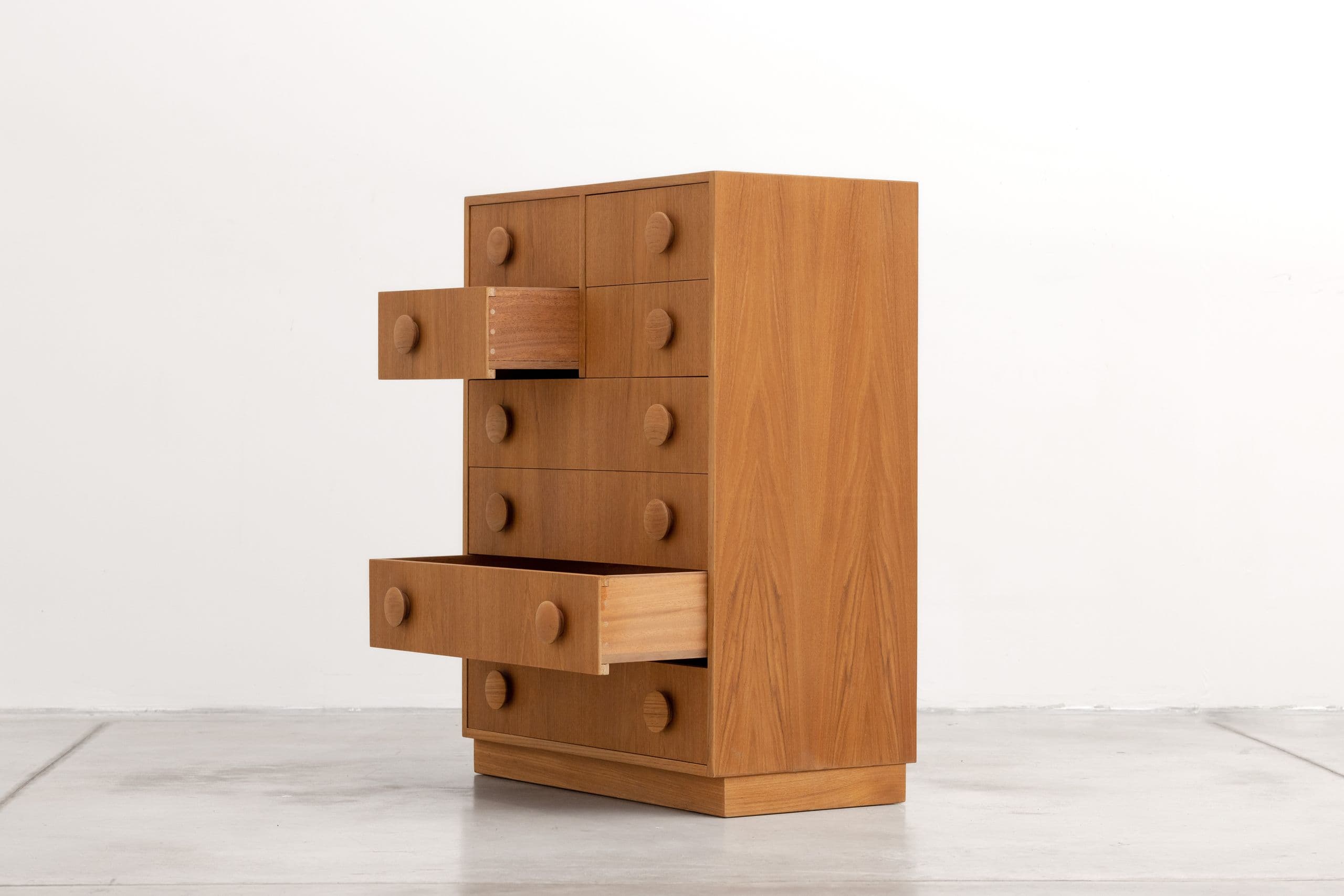 Danish tallboy dresser in teak